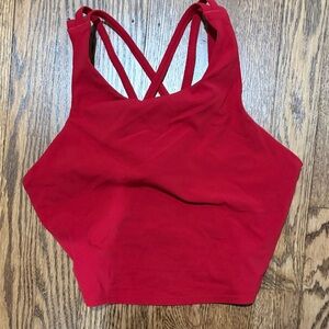 Athleta Vibrant Red Crossback Sports Bra